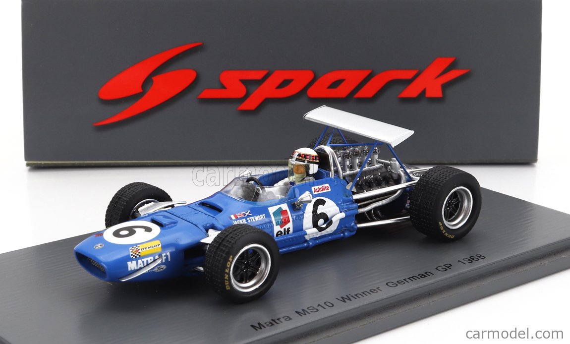 SPARK-MODEL S5380 Масштаб 1/43 | MATRA SIMCA F1 MS10 N 6 WINNER GERMAN GP  1968 JACKIE STEWART BLUE