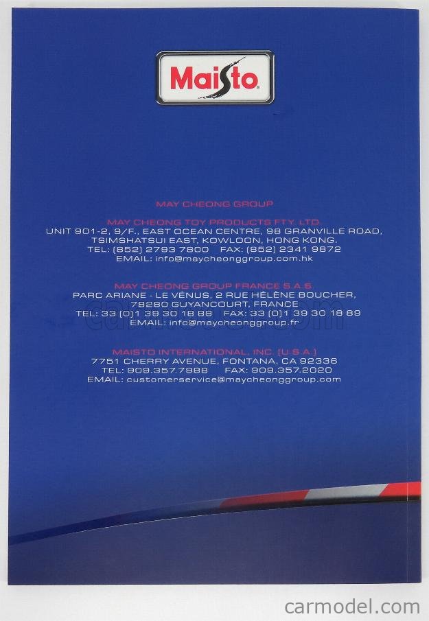 MAISTO MACAT2018 Escala / CATALOGO MAISTO CATALOGUE DIECAST 2018 99