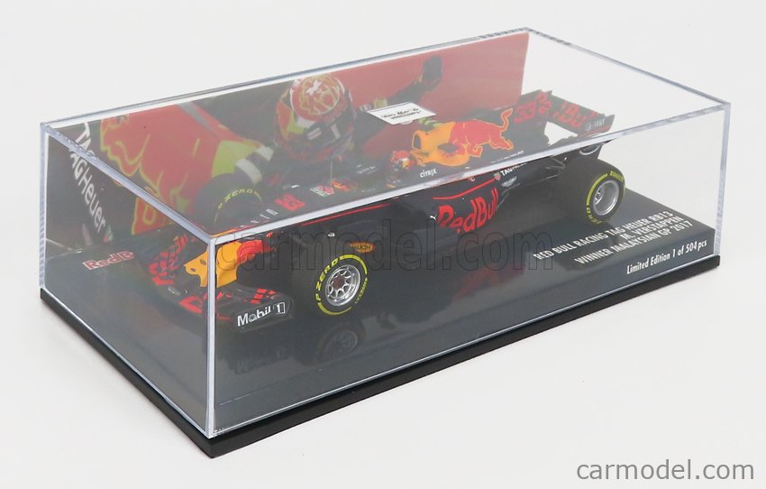 MINICHAMPS 417171533 Scale 1/43 | RED BULL F1 RB13 TAG HEUER N 33 WINNER  MALAYSIAN GP 2017 MAX VERSTAPPEN MATT BLUE YELLOW