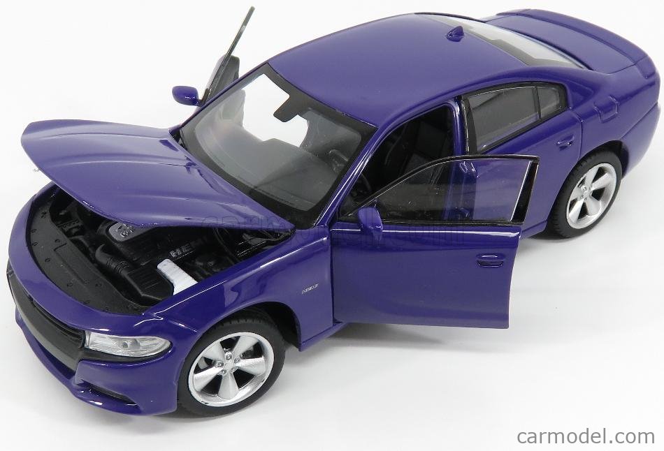 Welly 1:24 2016 Dodge Charger R/T Diecast Model Car Toy Purple 