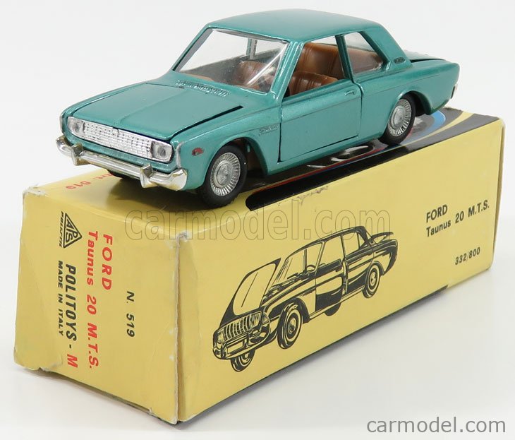 Politoys M FORD TAUNUS 20 M.T.S. échelle 1/43 – Modèle Neuf, Boîte Abîmée