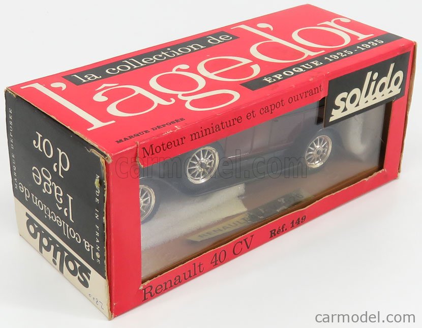 Miniature Solido 1/43 Renault 40 CV Landaulet Bleu - Modèle Collection, Occasion, Boîte Moyenne
