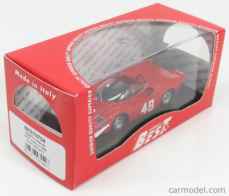 BEST-MODEL 9704 Scale 1/43  ABARTH 2000 SE 2nd N 49 MONT VENTOUX 1969 A.MERZARIO RED