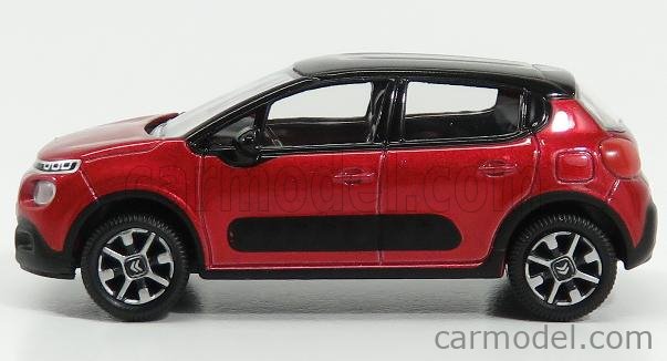 Citroen C3 2016 rouge noir véhicule miniature 310611 Norev 3inch 