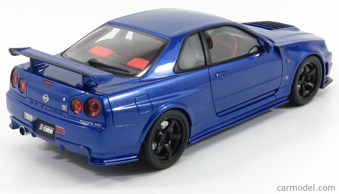 Nissan Skyline R34 GTR Z Tune Blue Metallic 2005 Ottomobile OT743 -  Miniatures Autos Motos