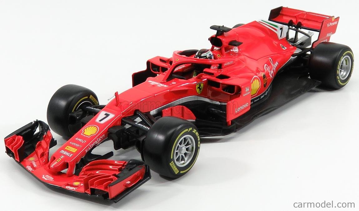 2018 Bburago 1:18 Ferrari F1 SF71H NO.7 Kimi Raikkonen Metal Model Car New 