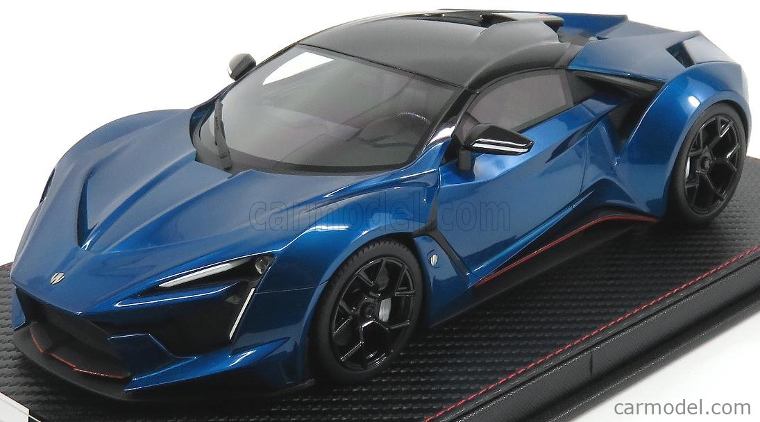 Fronti Art Sa003 11 Masshtab 1 18 W Motors Fenyr Supersport 16 Black Leather Base Base In Pelle Nera Con Vetrina With Showcase Blue Met Black