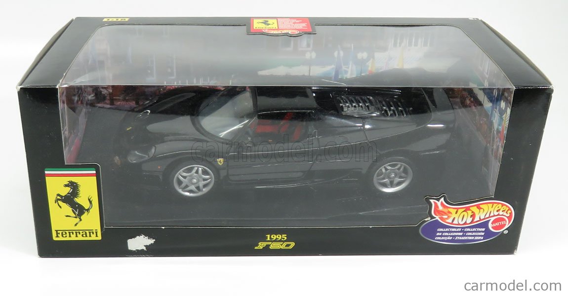 MATTEL HOT WHEELS 23910 Scale 1/18 | FERRARI F50 1995 BLACK