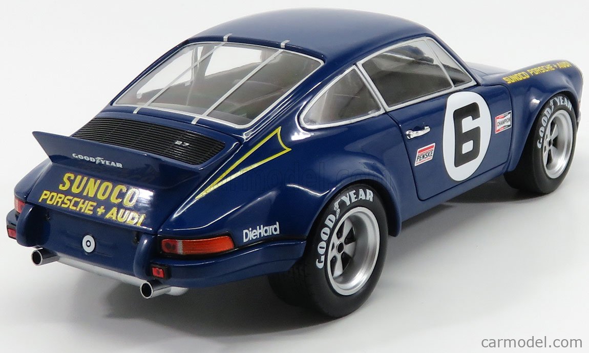 Solido 1:18 1973 Porsche 911 RSR 24H of Daytona Sunoco #6 Blue S1801105 Diecast 