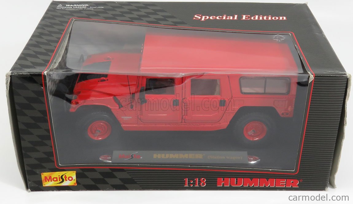 Maisto HUMMER 1:18 PREMIERE EDITION レッド MAISTO 56040 Scale 1/18 | HUMMER H1 6.5L TURBO DIESEL WAGON