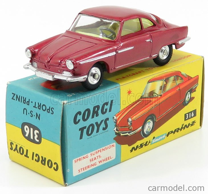 プロフィ－ル更新　NSU SPORTS PRINZ　CORGI1/43 CORGI 316 Scale 1/43 | NSU PRINZ SPORT DARK PINK MET