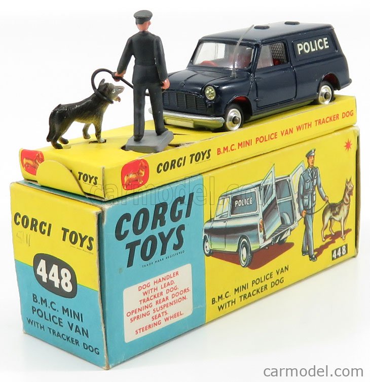 Corgi 448 Police Mini Van reproduction painted plastic police dog 