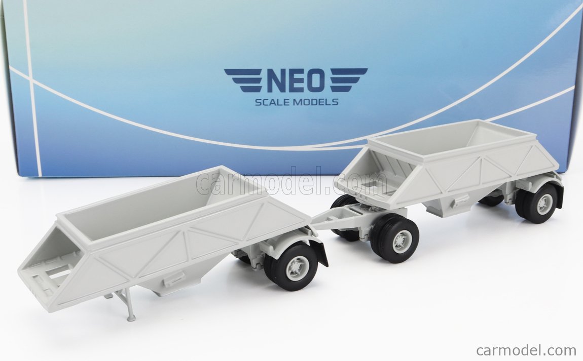 Semi-remorque NEO 64101 1/64 - 2x Bennes Doubles Pour Camion Mack - Rouge