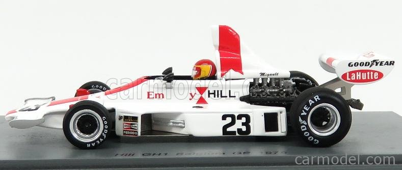 Hill F1 #23 Belgium Gp 1975 F.MIGAULT White Red SPARK 1:43 S5672 