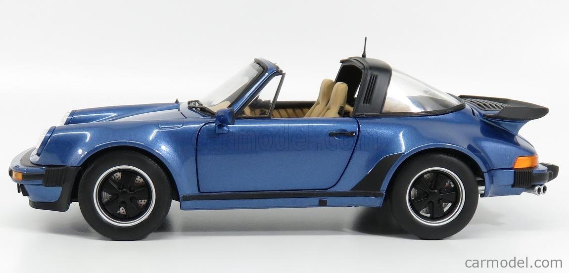 1987 PORSCHE 911 TURBO TARGA 3.3 BLUE METALLIC 1/18 DIECAST CAR BY NOREV 187663