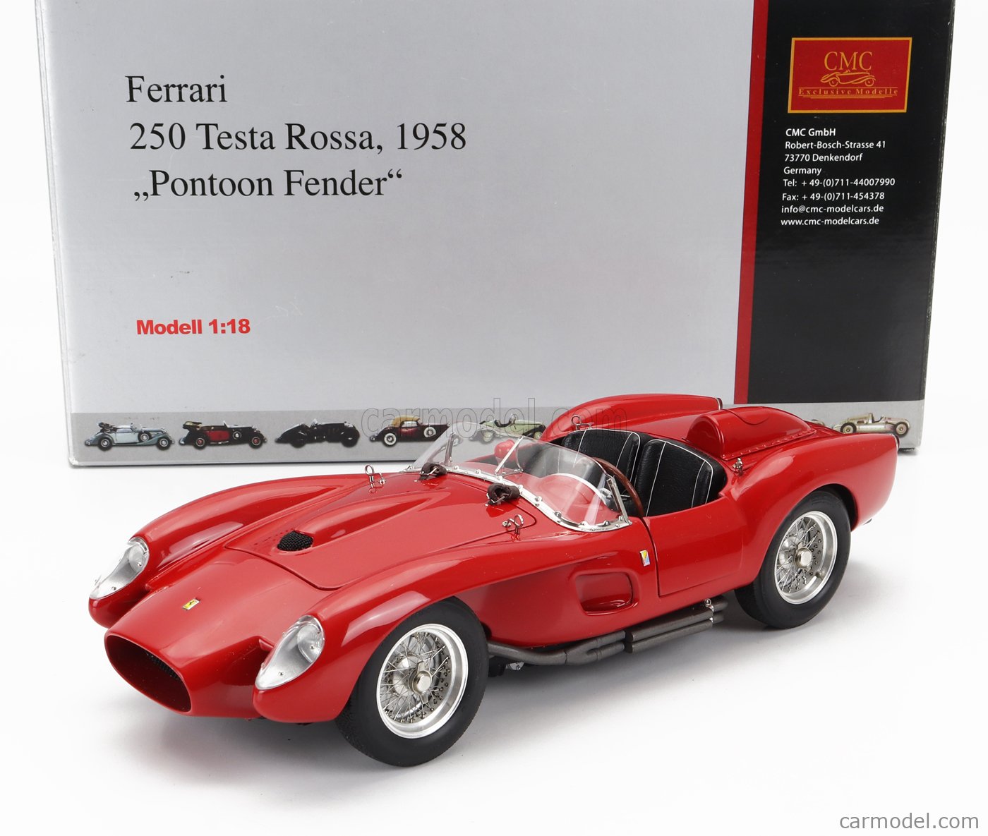 CMC M071 Scale 1/18 | FERRARI 250TR TESTAROSSA 3.1L V12 TESTAROSSA SPIDER PONTOON  FENDER 1958 RED