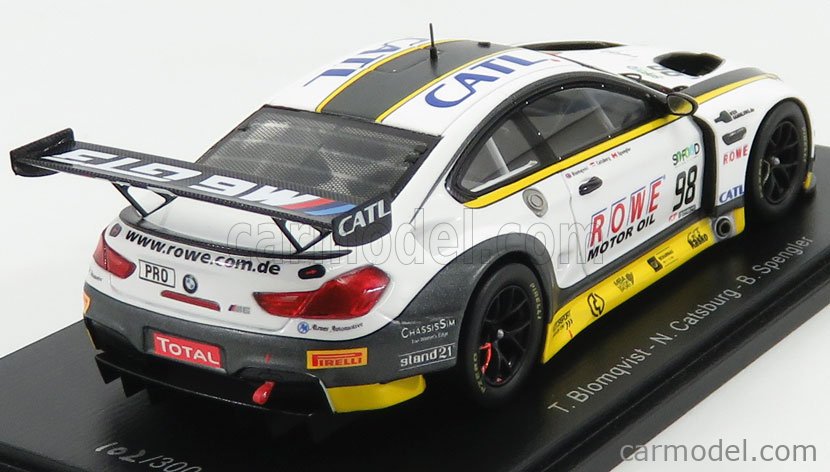 SPARK-MODEL SB176 Scale 1/43 | BMW M6 GT3 TEAM ROWE RACING N 98 24h SPA ...