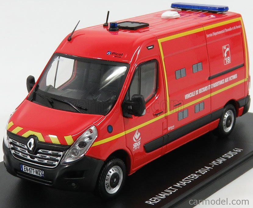 Eligor Renault Master Van Vsav Sdis 35 Vehicule De Secours Et D Assistance Aux Victimes Sapeurs Pompiers 2019 1 43 Cerveno Zlta