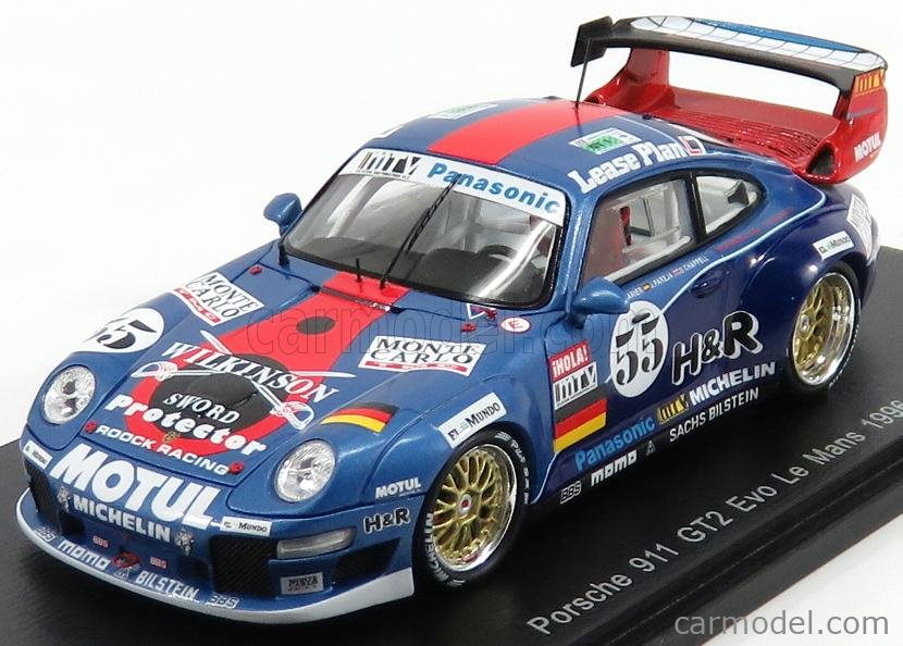 SPARK-MODEL S5513 Scale 1/43 | PORSCHE 911 993 GT2 EVO N 55 24h LE MANS  1996 J.P.JARIER - J.PAREJA - D.CHAPPELL BLUE RED