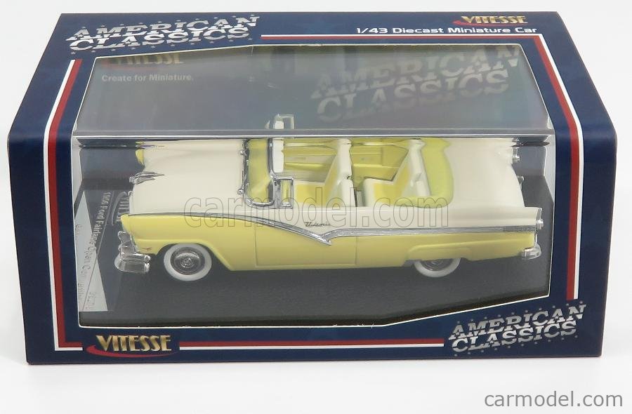 Miniature Vitesse 1/43 - Ford Fairlane 1956 Jaune Et Noire