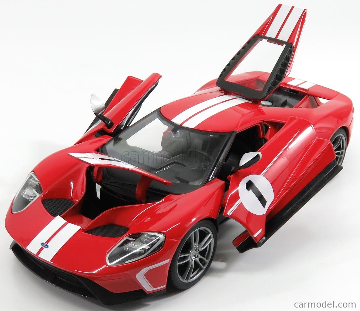 2018 Ford Gt #1 Red With White Stripes Heritage Special Edition 1/18  Diecast Model Car By Maisto : Target