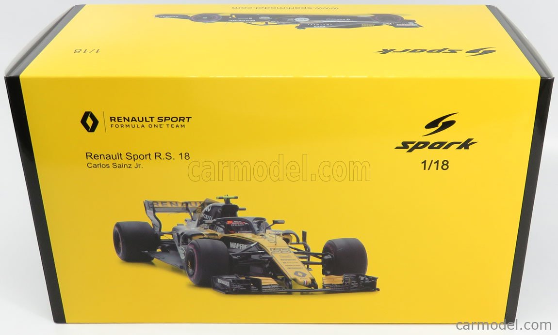 Renault F1カー 1/18 スケール RENAULT R.S. 18 - VERSION DE LANCEMENT - 2018 - Solido