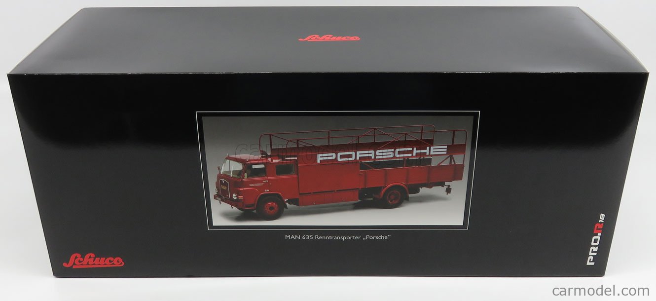 SCHUCO 450008100 Scale 1/18 | MAN 635 TRUCK PORSCHE CAR