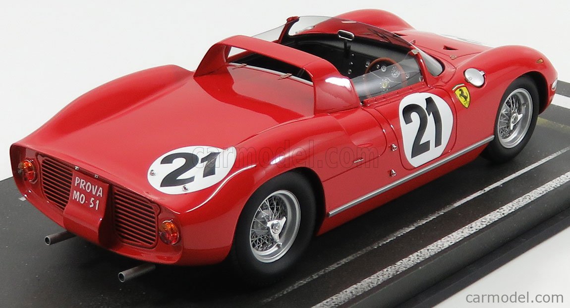 BBR-MODELS BBRC1826B Scale 1/18 | FERRARI 250P SPIDER 3.0L V12 TEAM FERRARI  SPA SEFAC N 21 WINNER 24h LE MANS 1963 L.SCARFIOTTI - L.BANDINI RED