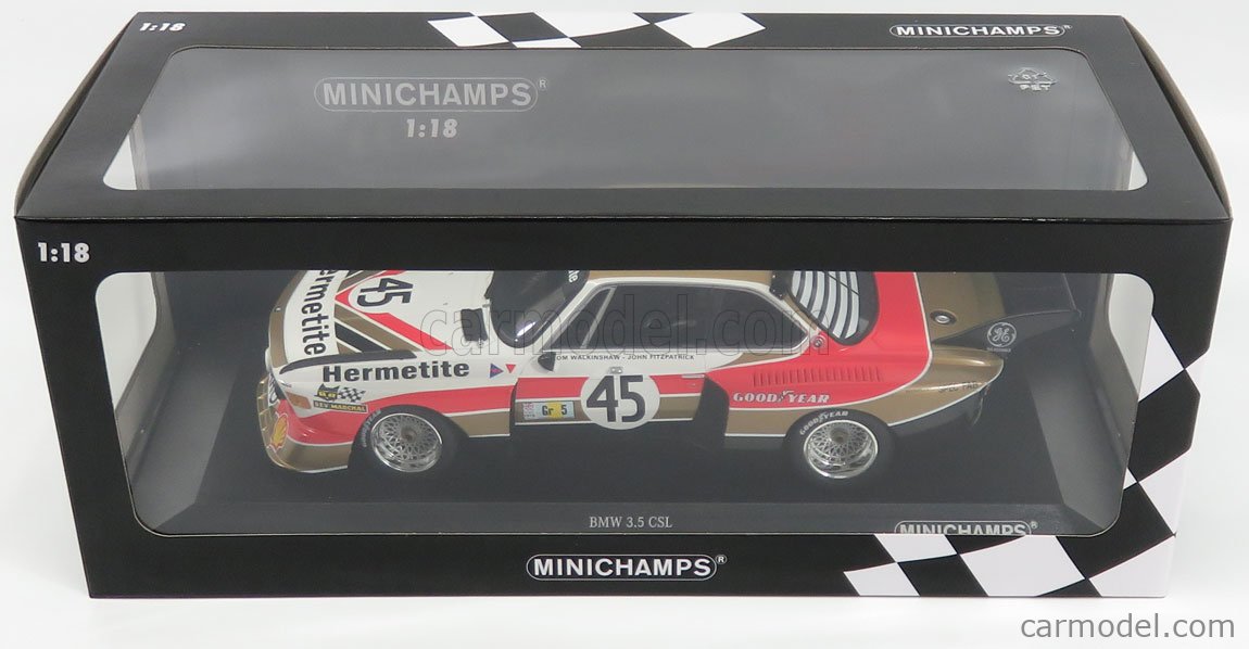 MINICHAMPS 155762645 Escala 1/18 | BMW 3.5 CSL TEAM HERMETITE