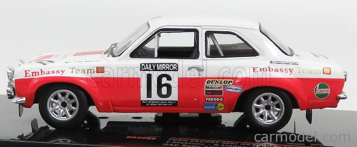 Miniature 1/43 Ford Escort MKI RAC 1973 – T. Mäkinen – Base Mebetoys – Modifiée