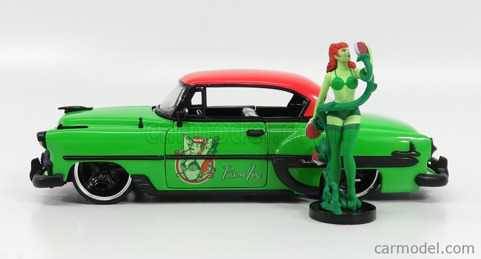 JADA 253255009 Scale 1/24  CHEVROLET BEL AIR CUSTOM 1953 WITH POISON IVY FIGURE GREEN RED