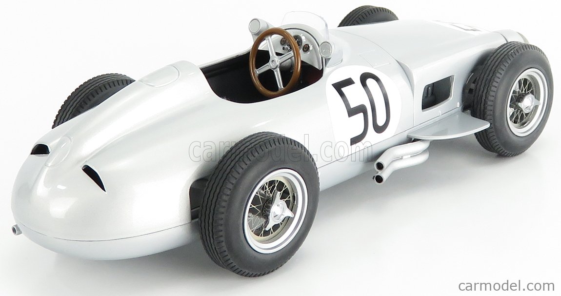 I Scale Mercedes Benz F1 W196 N 14 2nd Belgium GP 1955 S.Moss Silver 1:18 