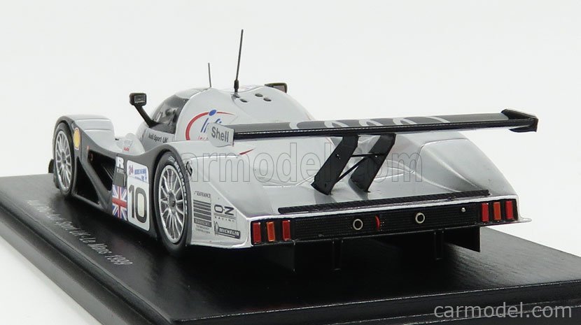 SPARK-MODEL S1809 Scale 1/43 | AUDI R8C TEAM AUDI SPORT UK N 10 24h LE MANS  1999 WEAVER - WALLACE - McCARTHY SILVER BLACK