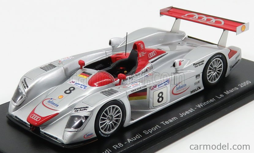SPARK 43LM00 AUDI R8 #8 "Audi Sport Team Joest Le Mans winner 2000-Scala 1/43 