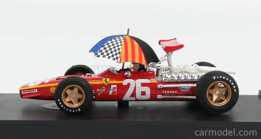 Ferrari F1 312 #26 France Gp 1968 Ickx With Pilot Figure Red BRUMM 1:43 R171-CH 
