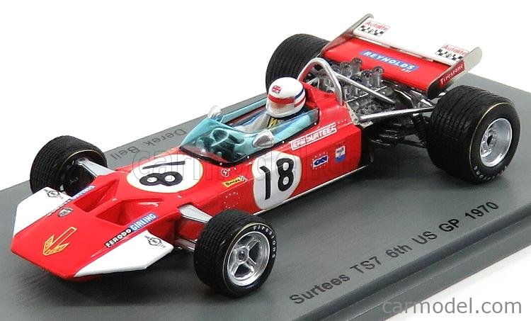 SPARK-MODEL S5401 Scale 1/43 | SURTEES F1 TS7 N 18 US GP 1970 D.BELL RED