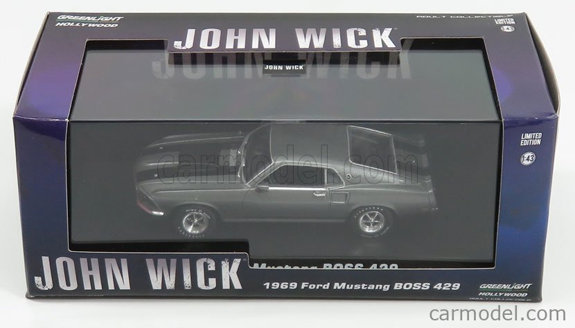 Ford MUSTANG Boss 429 1969 John Wick Gris Metallic Modellauto 1:43 Greenlight