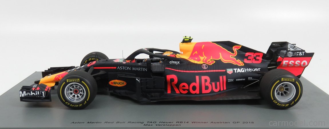 RED BULL - F1 RB14 TEAM ASTON MARTIN TAG HEUER N 33 WINNER AUSTRIAN GP 2018  M.VERSTAPPEN