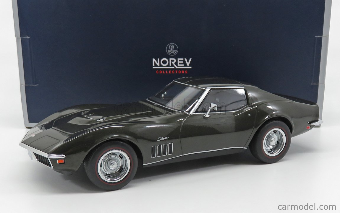 NOREV 189030 Scale 1/18 | CHEVROLET CORVETTE COUPE 1969 DARK GREEN MET