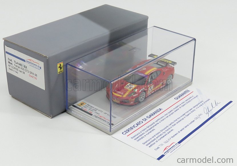Ferrari 430 GT2 Du Mans 2009 – Miniature Tecnomodel 1/43, édition Limitée Avec Socle