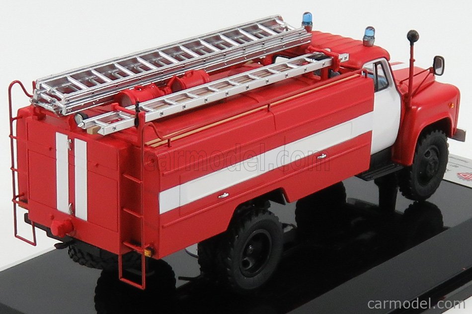 SPARK-MODEL 105337 Scale 1/43  GAZ AC-30-106G TANKER TRUCK FIRE ENGINE 1991 RED WHITE