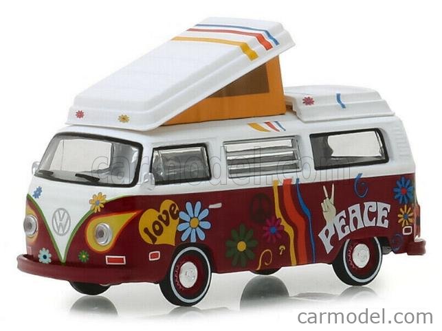 GREENLIGHT 29940C Scale 1/64 | VOLKSWAGEN T2 WESTFALIA CAMPMOBILE PEACE ...