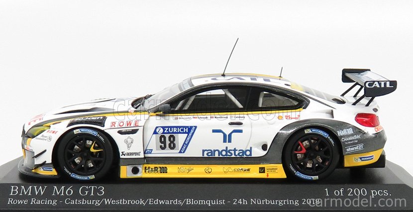 MINICHAMPS 447182698 Scale 1/43 | BMW 6-SERIES M6 GT3 TEAM ROWE RACING ...