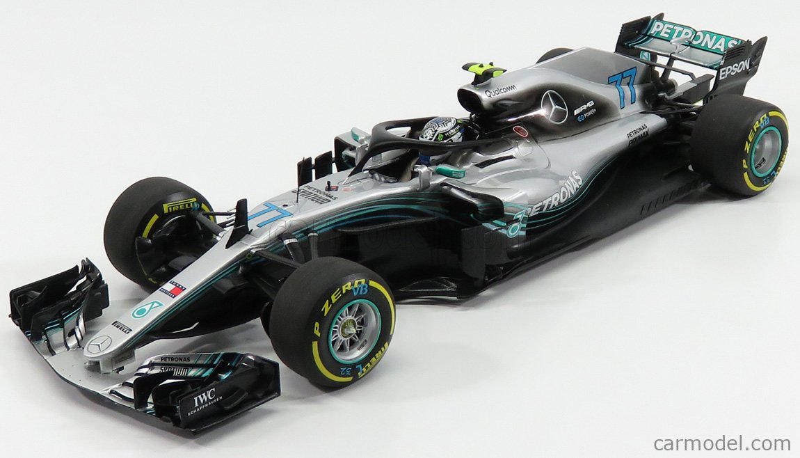 AMG Petronas F1 Fertigmodell Formel 1 2018 Minichamps 1:18 Mercedes AMG F1 W09 EQ Power+ No.77 Modellauto 