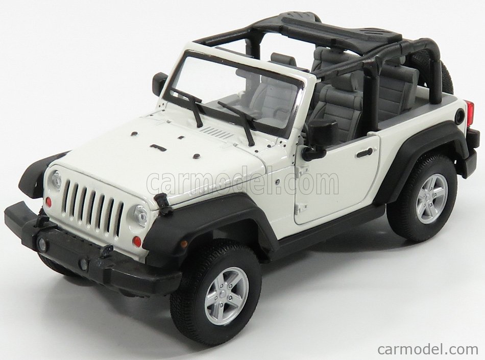 WELLY WE22489WH-OPEN Scale 1/24 | JEEP WRANGLER RUBICON OPEN 2007 WHITE  BLACK