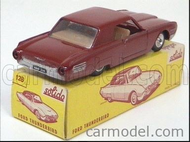 Solido 128 – Ford Thunderbird Rouge Foncé, Miniature En Boîte (Occasion)