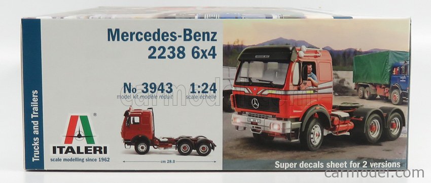 ITALERI IT3943 Scale 1/24 | MERCEDES BENZ 2238 6X4 TRACTOR TRUCK 3-ASSI ...