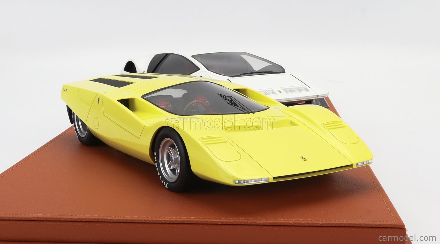 TOPMARQUES TOPSET006 Scale 1/18 | FERRARI PININFARINA SET - MODULO 1970 + 512S  SPECIALE 1969 WHITE YELLOW