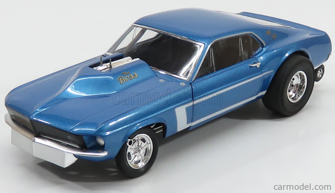 GMP 18913 Scale 1/18 | FORD USA MUSTANG BOSS GASSER COUPE 1969 BLUE MET ...