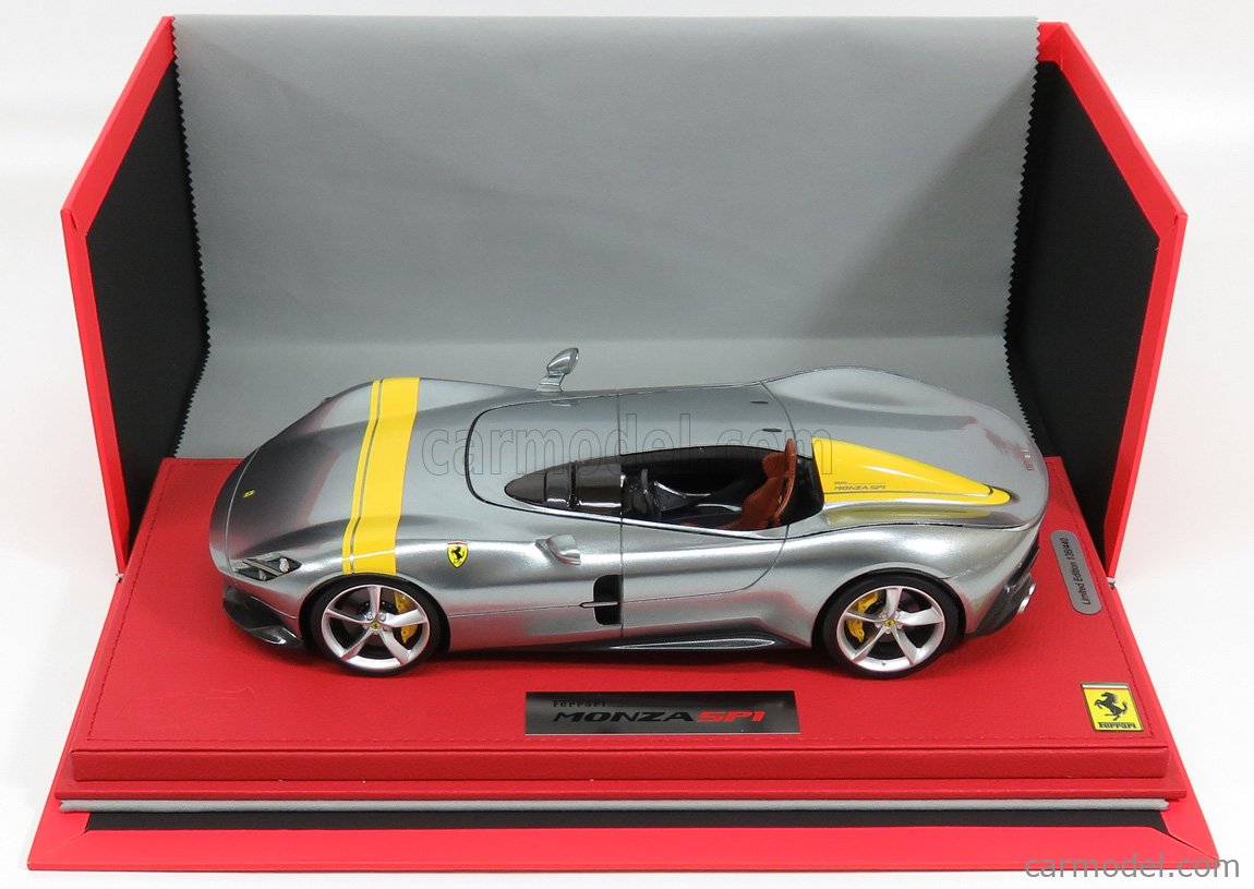 自動車 BBR 1/18 Ferrari Monza SP1 l grey 1/18 BBR Ferrari Monza SP1 (Silver) Resin Car Model